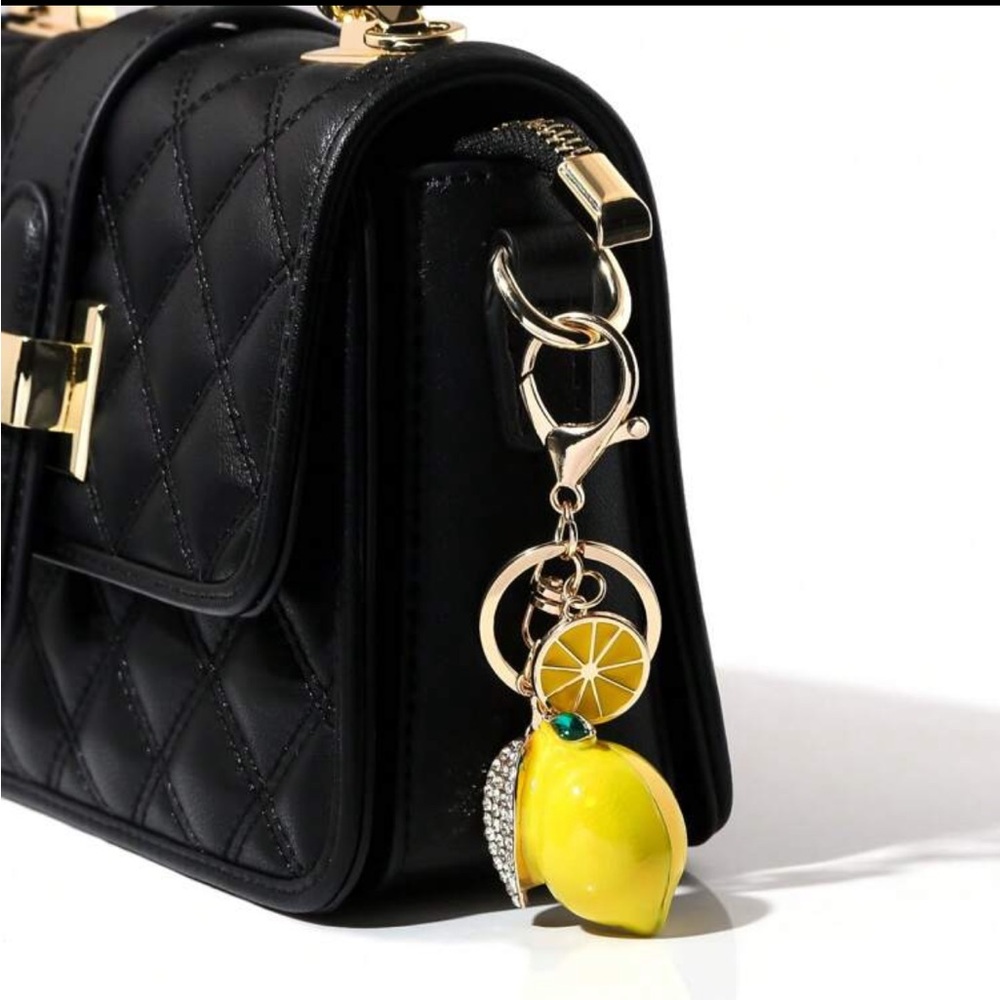 Lemon 🍋 bag charm keychain with gold hardware NWT - Picture 4 of 7